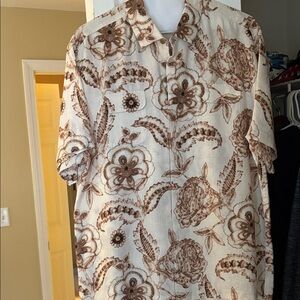 Tommy Bahama Brown Floral Men's Shirt